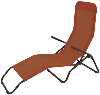 Tumbona Jardín Reclinable acero textil terracota Tumbona Jardín Reclinable acero textil terracota